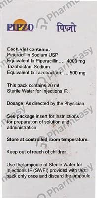 Pipzo 4.5gm Dry Vial Of 1 Powder For Injection: Uses, Side Effects ...
