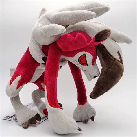 Buy HNBCTOYS Lycanroc Red Midnight Form Wolf Plush Toy 10" Online at ...