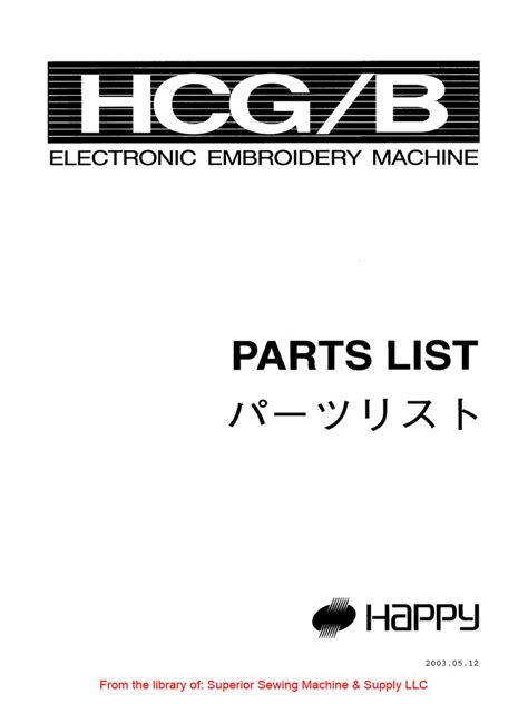 Happy HCG-B Parts List | PDF | Screw | Equipment