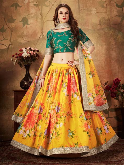 Buy Yellow sabyasachi Lehenga Choli Online at EthnicPlus for ₹2,499
