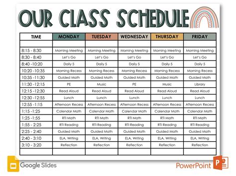 Editable Daily & Weekly Class Schedule Templates