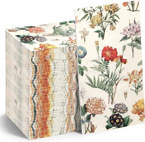 100 Pack Floral Paper Napkins Watercolor Floral Guest Napkins Vintage ...