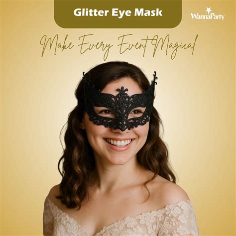 Glitter Fashion Eye Mask Black - 1PC – Wanna Party