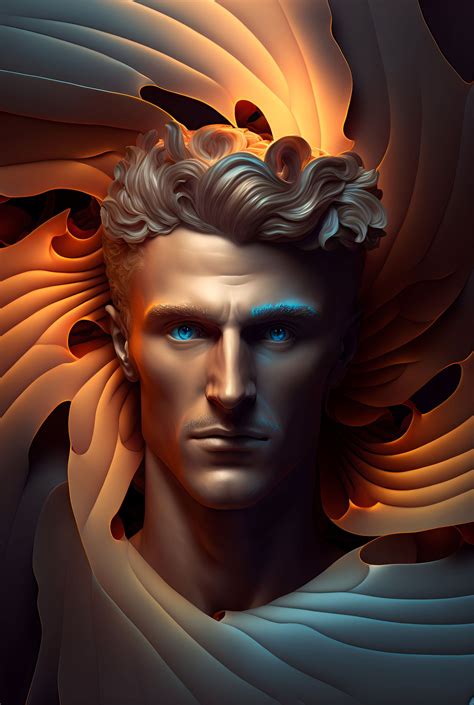In stock. Going soon. Digital Art - Abstract Greek God Portrait ...