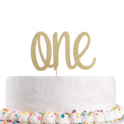 Buy Cake Topper for 1st Birthday - Gold Glitter ONE Cake Topper, 1st ...