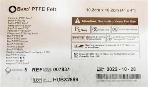 Buy BARD PTFE Felt 007836 or 007836 Seller or supplier or Distributor ...