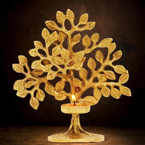 Buy Mohan Jodero Antique Brass Kalpavriksha Tree/Tree of Life with Tea ...
