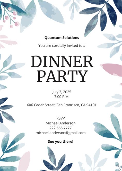 Image result for Examples of Dinner Invitations