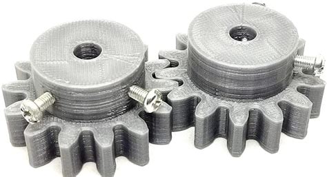 2pcs 3D Printed Plastic Spur Gear 14 Teeth, 40mm dia, 10mm Width, 6mm ...