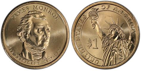 2008-P $1 James Monroe Position B (Regular Strike) Presidential Dollars ...