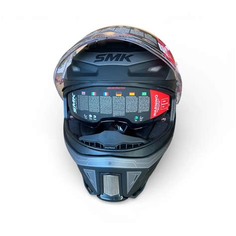 SMK Agnar Cyborg Matt Black Grey MA266 Helmet | ECE 22.06 – Riders India