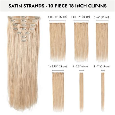 Satin Strands Ultra Platinum Blonde 18 Inch Seamless Clip-in Hair ...