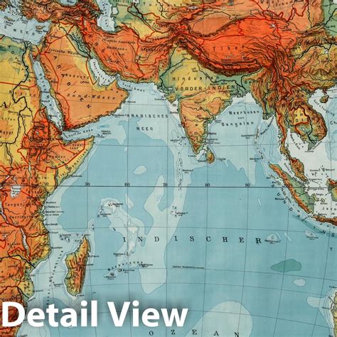 Eastern Hemisphere Physical Map