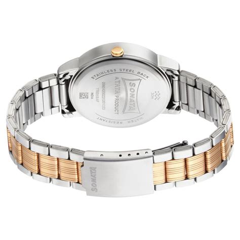 Buy Online Sonata Quartz Analog with Day and Date White Dial Metal ...