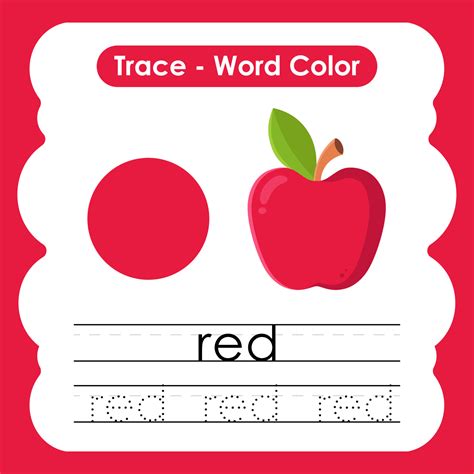 English tracing word worksheets with colors vocabulary Red 6537398 ...