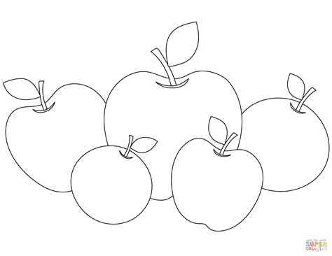 Five Apples coloring page | Free Printable Coloring Pages