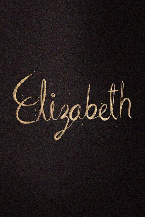 Gold sparkling Elizabeth name cursive | Free Photo - rawpixel