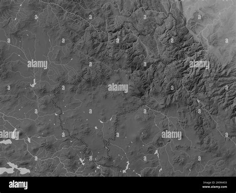 Queretaro, state of Mexico. Grayscale elevation map with lakes and rivers Stock Photo - Alamy