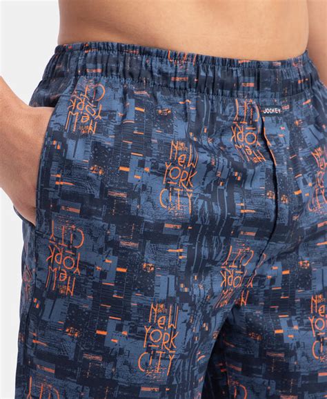 Buy Super Combed Cotton Satin Weave Printed Boxer Shorts with Side ...