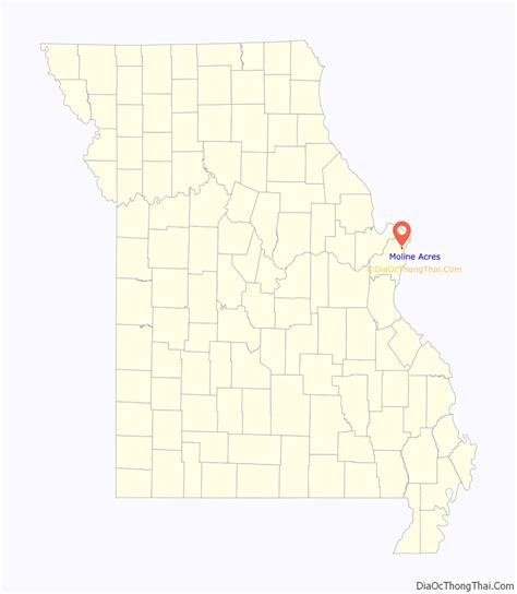 Map of Moline Acres city - Thong Thai Real