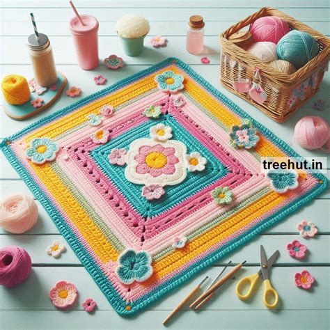 Crochet Picnic Mat Ideas with Leftover Yarn for Selling or Gifting