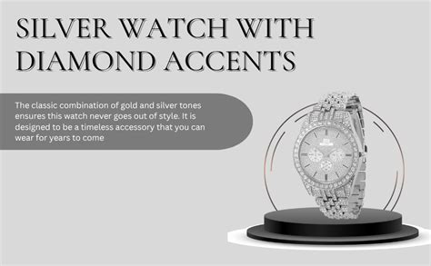 ALNA-TURA Stylish Men's Silver Watch with Diamond Accents |Elegant ...