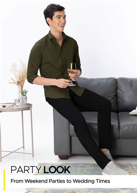 Buy Burgundy and Army Green Shirt with Black Chinos: Pack of 3 Online ...