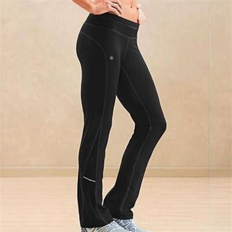 Athleta Black Roundabout Yoga Pants Wide Leg Sz L - Gem