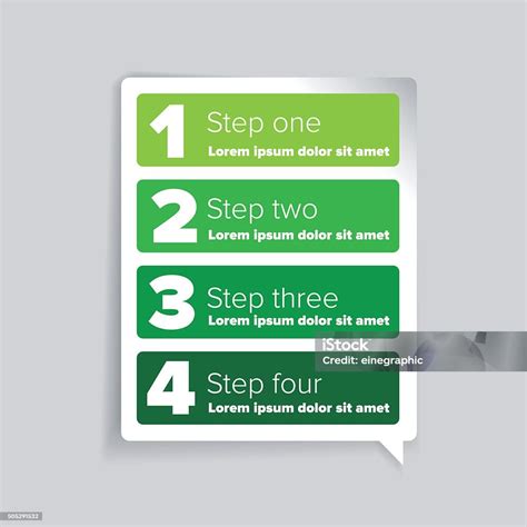 Ilustración de Uno Dos Tresvector Progreso De Cuatro Pasos y más ...