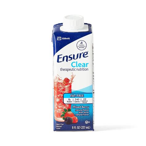 Ensure Clear Nutritional Oral Supplement, Mix Berry, 8 oz. Tetra Brik