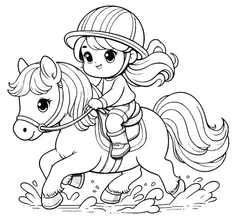 Person Riding Horse Coloring Page