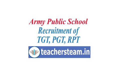 Army Public School PGT TGT PRT Recruitment ~ TS Teachers Transfers