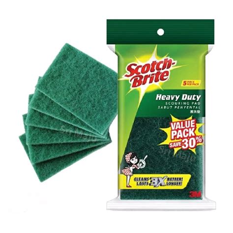 3M Scotch Brite Heavy Duty Scouring Pad - Multipurpose Cleaning Scrub ...