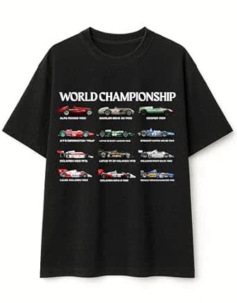 Buy TeeSlix Men’s Oversized T-Shirt XS-XL | Retro World Championship ...