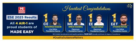 MADE EASY: Classroom & Live Online Courses for GATE, ESE & SES