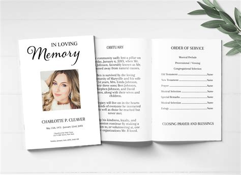 Image result for Free Funeral Program