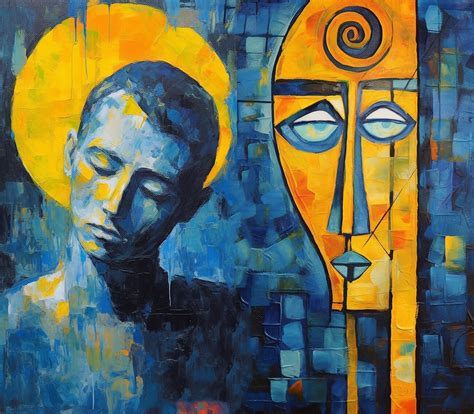 Abstract Modern Faces Art Paintings VINOXO Abstract Face Wall Art