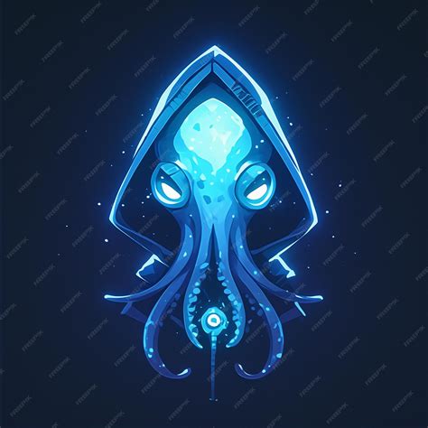 Firefly Squid Glowing in the Dark | Premium AI-generated vector
