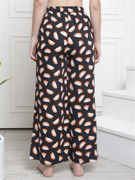 Black Color Abstract Printed Viscose Rayon Lower For Women – Claura ...