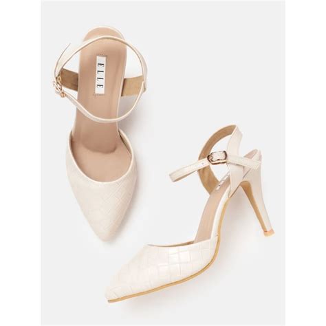 Buy ELLE Cream Women Buckle Pumps Online