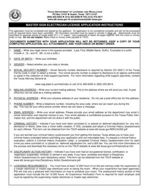 Fillable Online ELC016 Master Sign Electrician License Application.pub ...