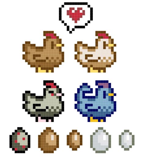 Stardew Valley Chickens and Eggs Counted Cross Stitch Digital | Etsy