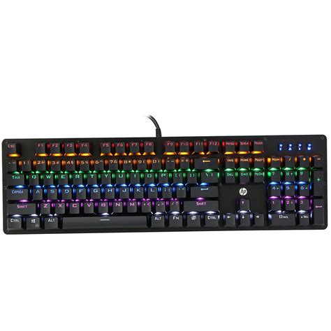 HP GK100 Wired Full Size RGM Backlit Mechanical Gaming Keyboard, 4 LED ...