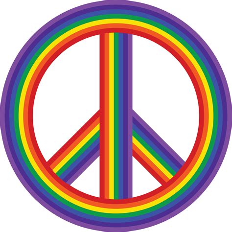 Free Clipart Of A Rainbow Peace Symbol - Transparent Background Peace ...