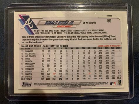 Ronald Acuna Jr. #50 Prices | 2021 Topps Chrome | Baseball Cards