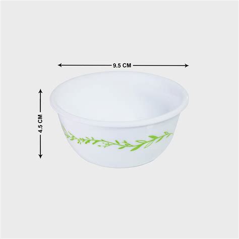 Buy CORELLE Livingware Herbs White Printed Round Glass Katori - 177ml ...