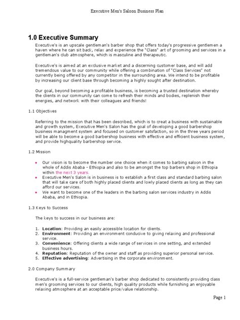 Business Plan Executive Summary Examples 的图像结果