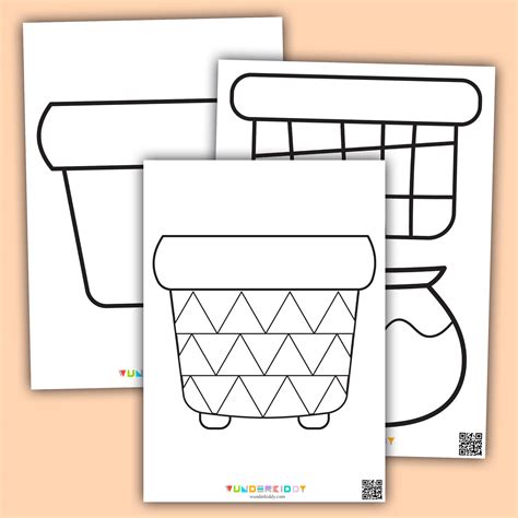 Free Printable Flower Pot Paper Craft Template for Children