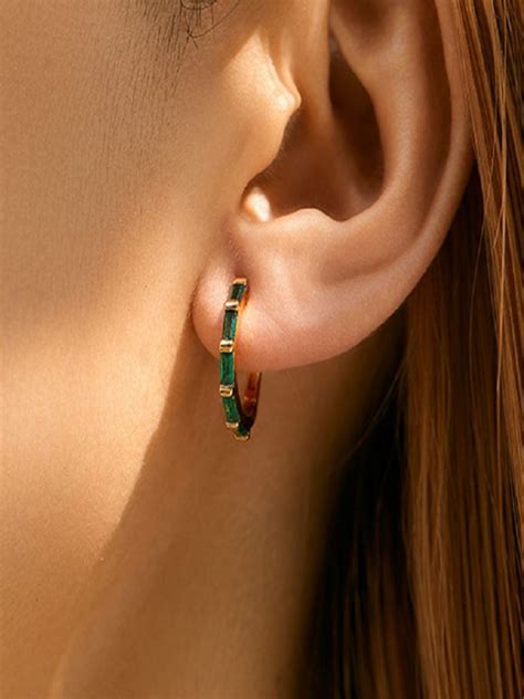 Hazel Zircon Huggies | 18K Plated – aquastreet.in