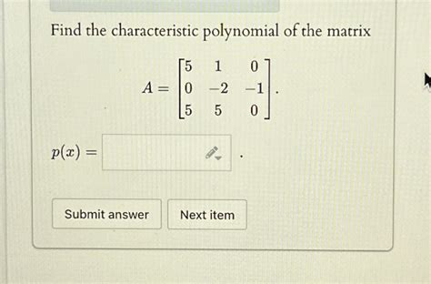 Image result for Characterisitc Polynomial Matrix